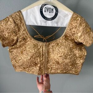 Gold Embroidered Women's Lehenga Top